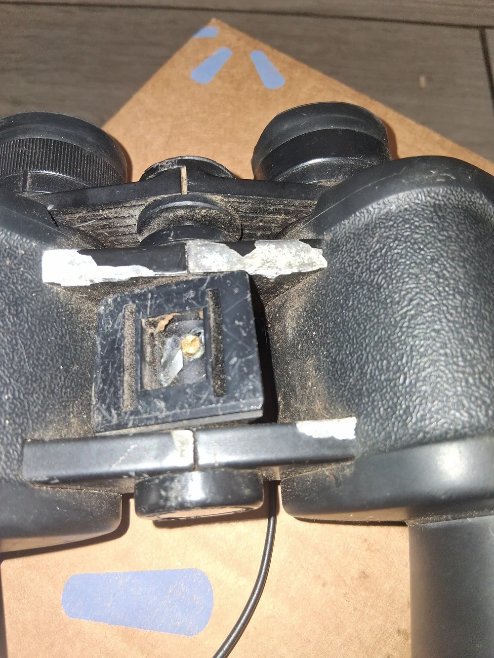 Compact Black Binoculars with Central Focus Wheel